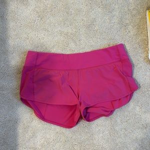 Pink Lululemon Speed Up Shorts